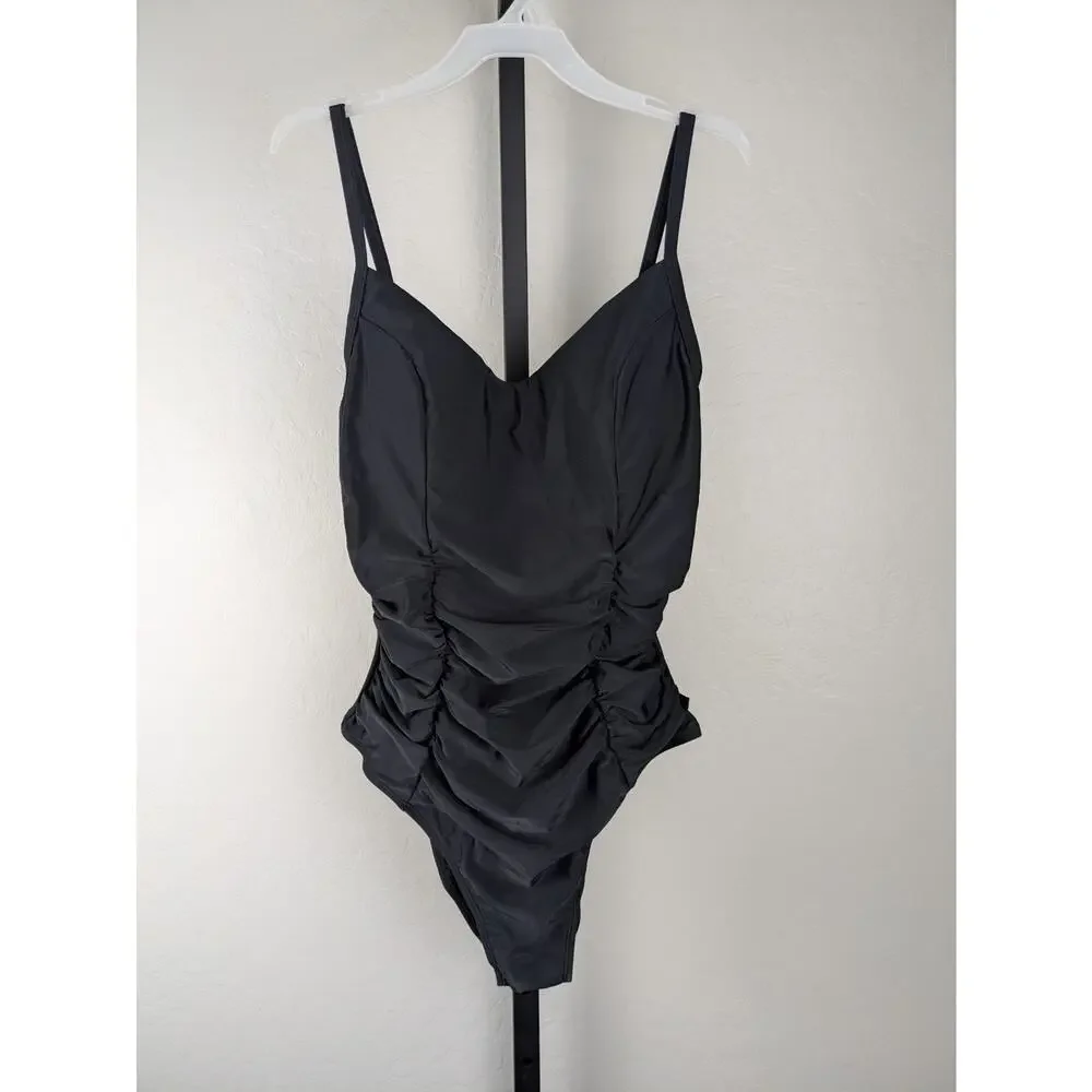 Cupshe black Alluring One-Piece Swimsuit with Lace-Up Back Detail - Picture 2 of 9